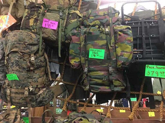 army navy store backpacks