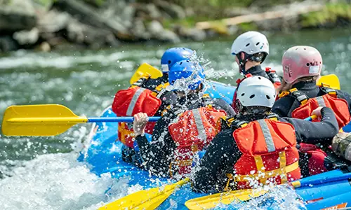 white water rafting group